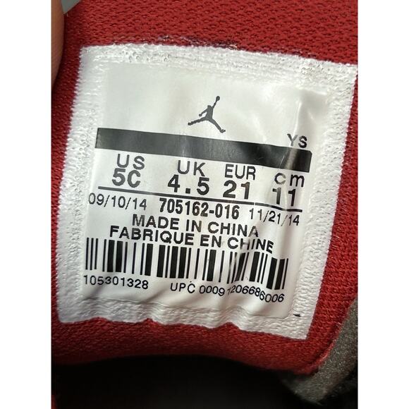 Nike Jordan Flight Origin 2 size Toddler 5C Black Red Leather Sneaker 705162-016 - Picture 6 of 9